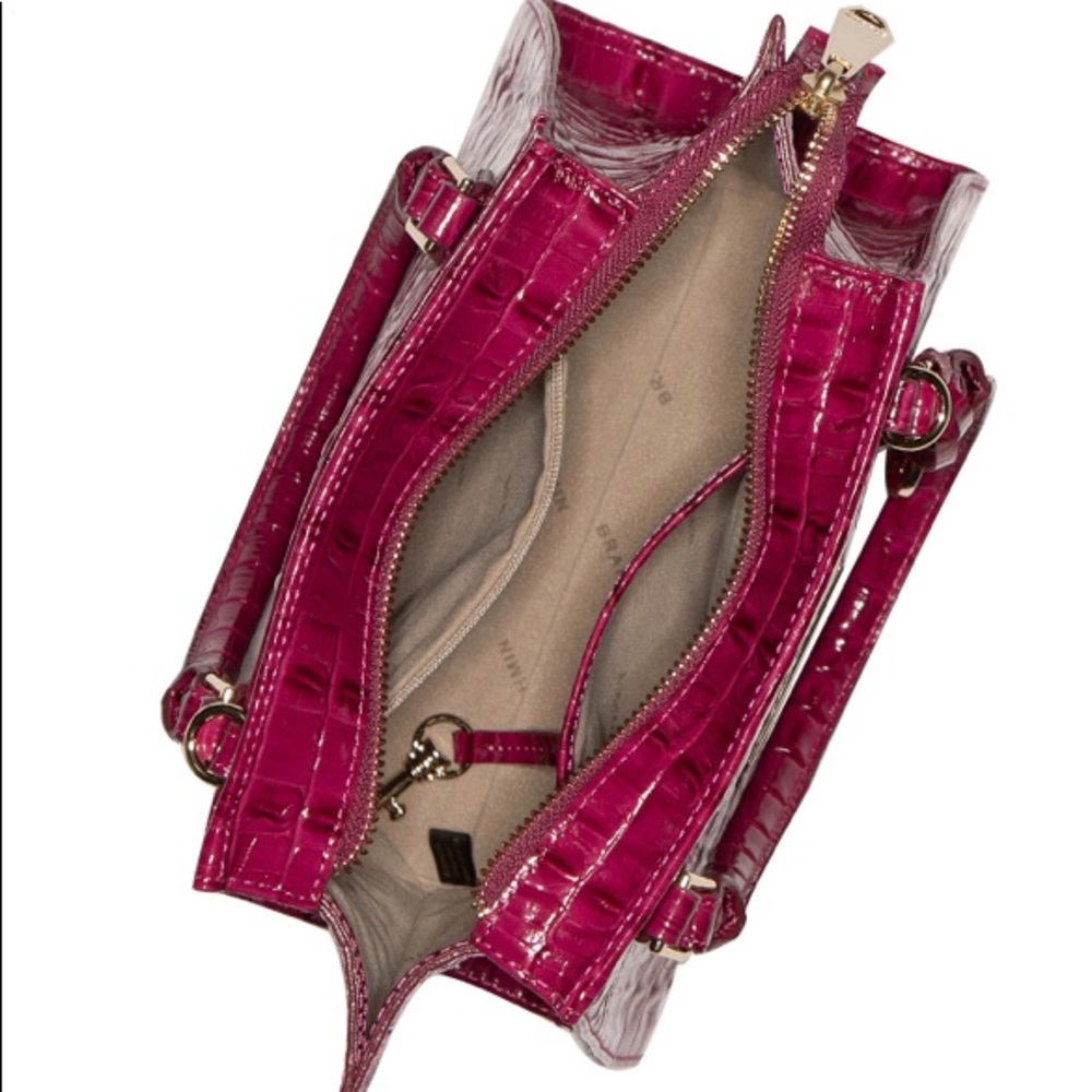 BRAHMIN Mini Priscilla Fuschia La Scala - Picture 7 of 14